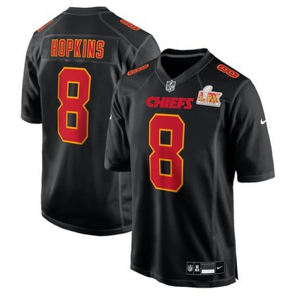 Men's Kansas City Chiefs DeAndre Hopkins Nike Carbon Black Super Bowl LIX Fashion Game Jersey