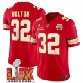 Men's Kansas City Chiefs #32 Nick Bolton Red 2025 Super Bowl LIX Patch F.U.S.E. Vapor Limited Stitched Football Jersey