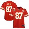 Youth Kansas City Chiefs Travis Kelce Nike Red Super Bowl LIX Game Player Jersey