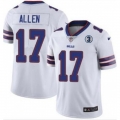 Men's Buffalo Bills #17 Josh Allen White With NO.3 Patch Vapor Untouchable Limited Stitched NFL Jersey