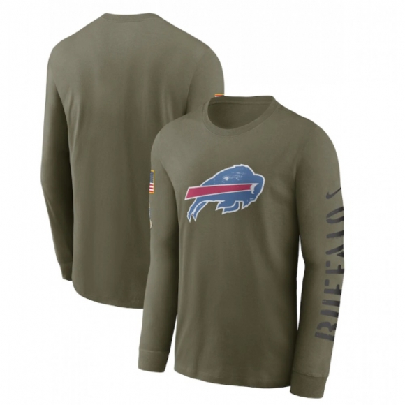 Men's Buffalo Bills Olive 2022 Salute to Service Long Sleeve T-Shirt