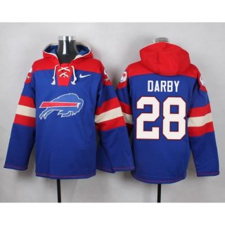 Nike Bills #28 Ronald Darby Royal Blue Player Pullover NFL Hoodie