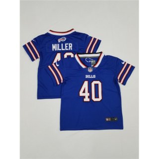 Toddlers Buffalo Bills #40 Von Miller Blue Vapor Untouchable Limited Stitched Jersey