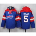 Nike Bills #5 Tyrod Taylor Royal Blue Player Pullover NFL Hoodie