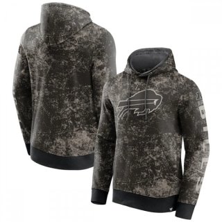 Men's Buffalo Bills Black/Gray Blackout Tonal Pullover Hoodie