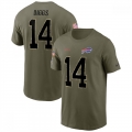 Men's Buffalo Bills #14 Stefon Diggs 2022 Olive Salute to Service T-Shirt