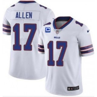 Men's Buffalo Bills #17 Josh Allen 2022 White With 4-star C Patch Vapor Untouchable Limited Stitched Jersey