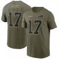 Men's Buffalo Bills #17 Josh Allen 2021 Olive Salute To Service Legend Performance T-Shirt