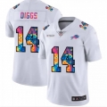 Men's Buffalo Bills #14 Stefon Diggs 2020 White Crucial Catch Limited Stitched Football Jersey