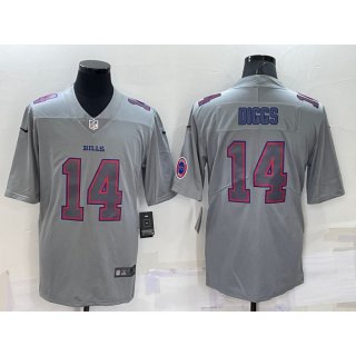 Men's Buffalo Bills #14 Stefon Diggs Grey With Patch Atmosphere Fashion Stitched Jersey