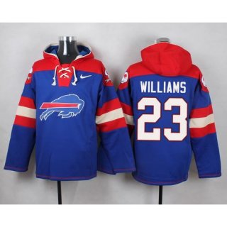 Nike Bills #23 Aaron Williams Royal Blue Player Pullover NFL Hoodie