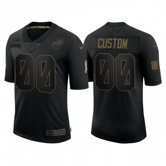 Men's Buffalo Bills Customized 2020 Black Salute To Service Limited Stitched Jersey