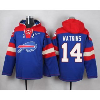 Nike Bills #14 Sammy Watkins Royal Blue Player Pullover NFL Hoodie