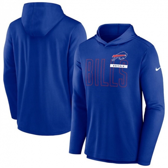 Men's Buffalo Bills Royal Lightweight Performance Hoodie Long Sleeve T-Shirt