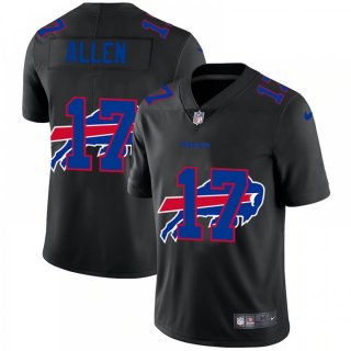 Men's Buffalo Bills #17 Josh Allen Black Shadow Logo Limited Stitched Jersey