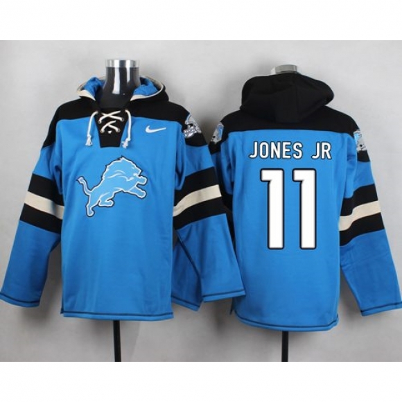 Nike Lions #11 Marvin Jones Jr Blue Player Pullover NFL Hoodie