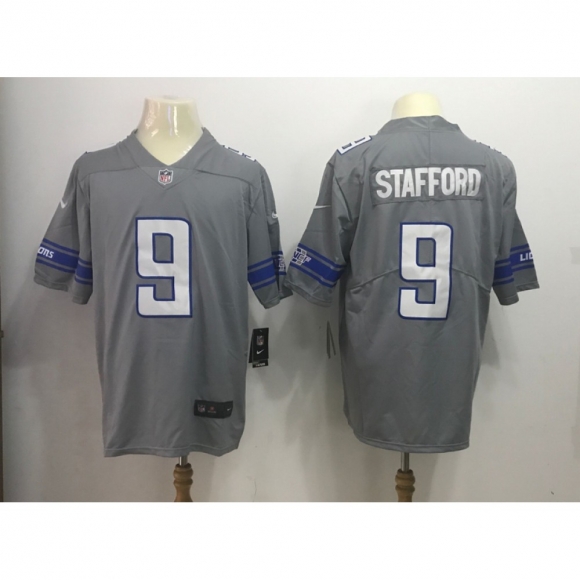 Men's Detroit Lions #9 Matthew Stafford Nike Gray 2017 Color Rush Legend Stitched NFL Jersey