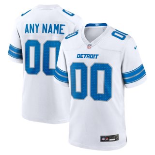 Men's Detroit Lions Nike White Custom Game Jersey