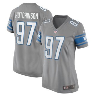 Women's Detroit Lions Aidan Hutchinson Nike Silver Game Jersey