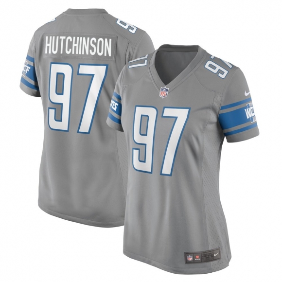 Women's Detroit Lions Aidan Hutchinson Nike Silver Game Jersey