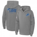 Youth Detroit Lions Grey Sideline Club Fleece Pullover Hoodie