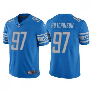 Men's Detroit Lions #97 Aidan Hutchinson Blue NFL Draft Vapor Untouchable Limited Stitched Jersey