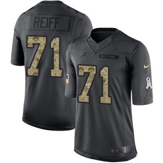 Nike Lions #71 Riley Reiff Black Men's Stitched NFL Limited 2016 Salute To Service Jersey