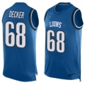 Nike Lions #68 Taylor Decker Blue Team Color Men's Stitched NFL Limited Tank Top Jersey