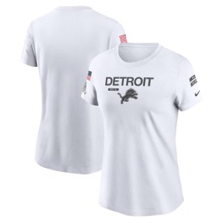 Women's Detroit Lions Nike White 2024 Salute To Service Legend Performance T-Shirt