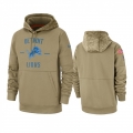 Men's Detroit Lions Tan 2019 Salute to Service Sideline Therma Pullover Hoodie