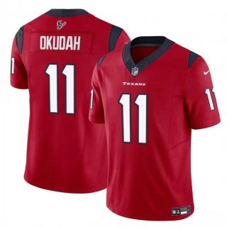 Men's Houston Texans #11 Jeff Okudah Red 2024 F.U.S.E Vapor Untouchable Stitched Football Jersey