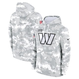 Youth Washington Commanders Nike White/Gray 2024 Salute To Service Pullover Hoodie