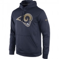 Los Angeles Rams Nike Practice Performance Pullover Hoodie Navy