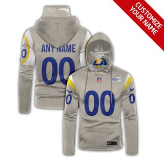 Men's Los Angeles Rams 2020 Cream Customize Hoodie Mask