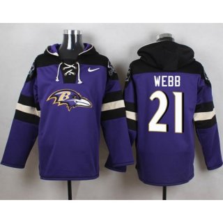 Nike Ravens #21 Lardarius Webb Purple Player Pullover NFL Hoodie