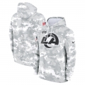 Youth Los Angeles Rams Nike White/Gray 2024 Salute To Service Pullover Hoodie