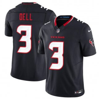 Men's Houston Texans #3 Tank Dell Navy 2024 Vapor F.U.S.E. Limited Stitched Jersey