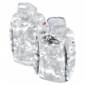 Youth Baltimore Ravens Nike White/Gray 2024 Salute To Service Pullover Hoodie