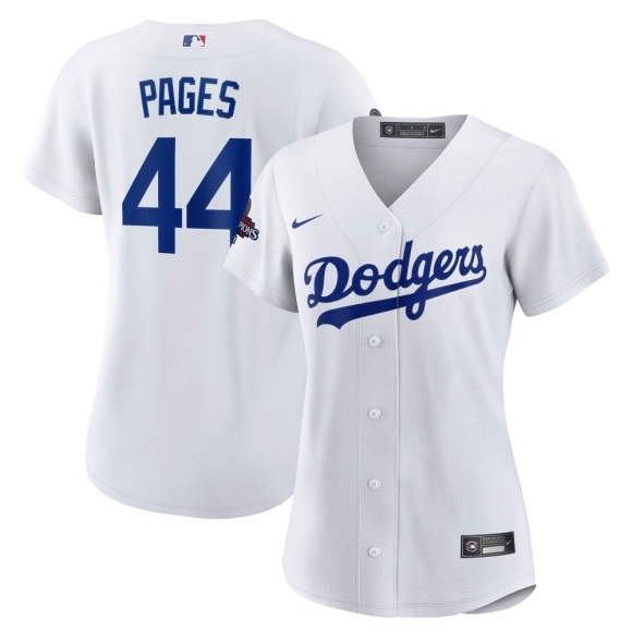 Women's Los Angeles Dodgers Andy Pages Nike White 2024 World Series Champions Home Replica Player Jersey