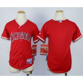 Angels Blank Red Cool Base Stitched Youth MLB Jersey