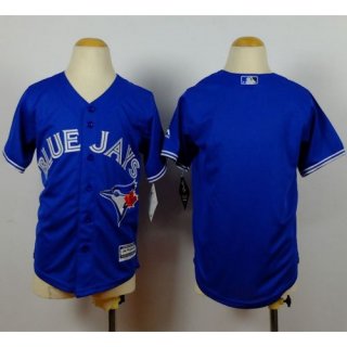 Blue Jays Blank Blue Cool Base Stitched Youth MLB Jersey