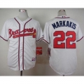 Braves #22 Nick Markakis White Cool Base Stitched MLB Jersey