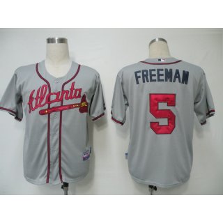 Braves #5 Freddie Freeman Grey Cool Base Stitched MLB Jersey