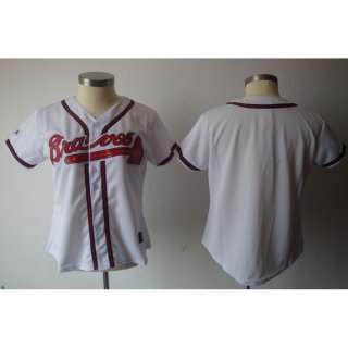 Braves Blank White Women's Fashion Stitched MLB Jersey