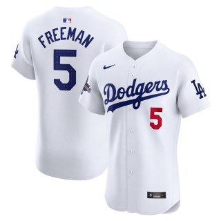 Men's Los Angeles Dodgers Freddie Freeman Nike White 2024 World Series Champions Home Elite Player Jersey