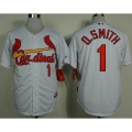 Cardinals #1 Ozzie Smith White Cool Base Stitched MLB Jersey