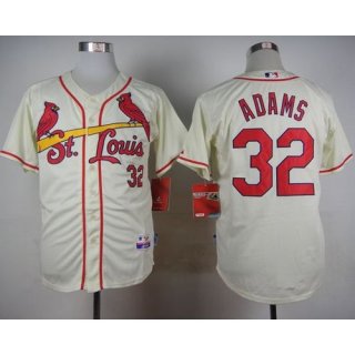 Cardinals #32 Matt Adams Cream Cool Base Stitched MLB Jersey