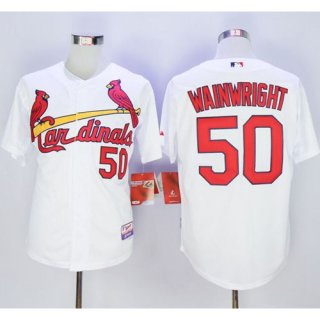 Cardinals #50 Adam Wainwright White Stitched MLB Jersey