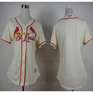 Cardinals Blank Cream Alternate Women's Stitched MLB Jersey