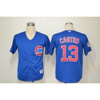 Cubs #13 Starlin Castro Blue Cool Base Stitched MLB Jersey